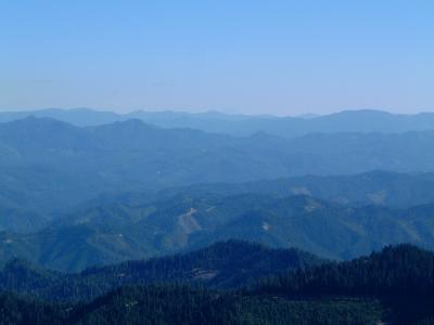 Looking SSE to Mt. Shasta (faint and in the center)